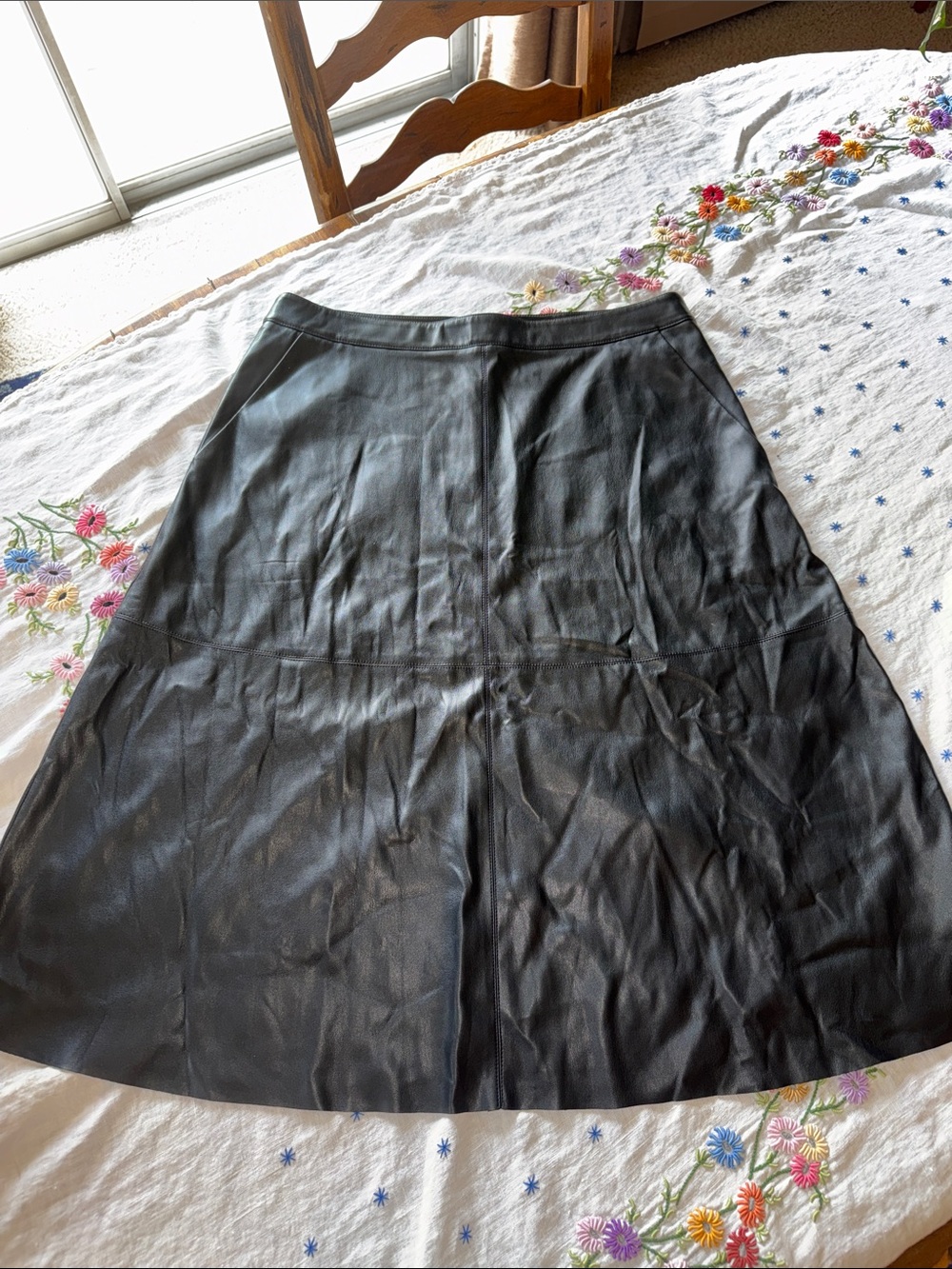 Joe's Jeans Black Faux Leather A-Line Skirt